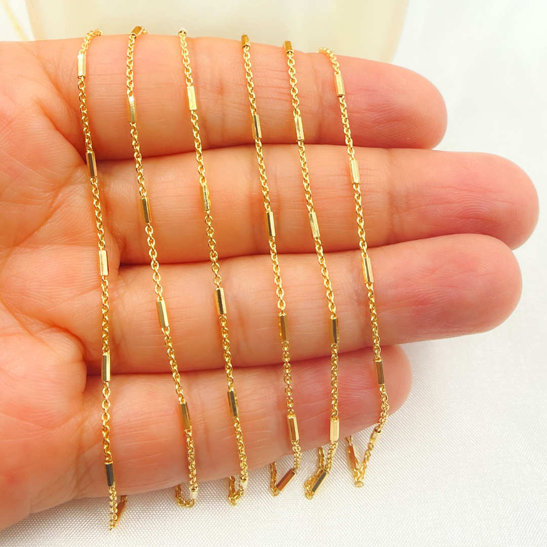 Z9GP. Gold Plated 925 Sterling Silver Satellite Tube Chain