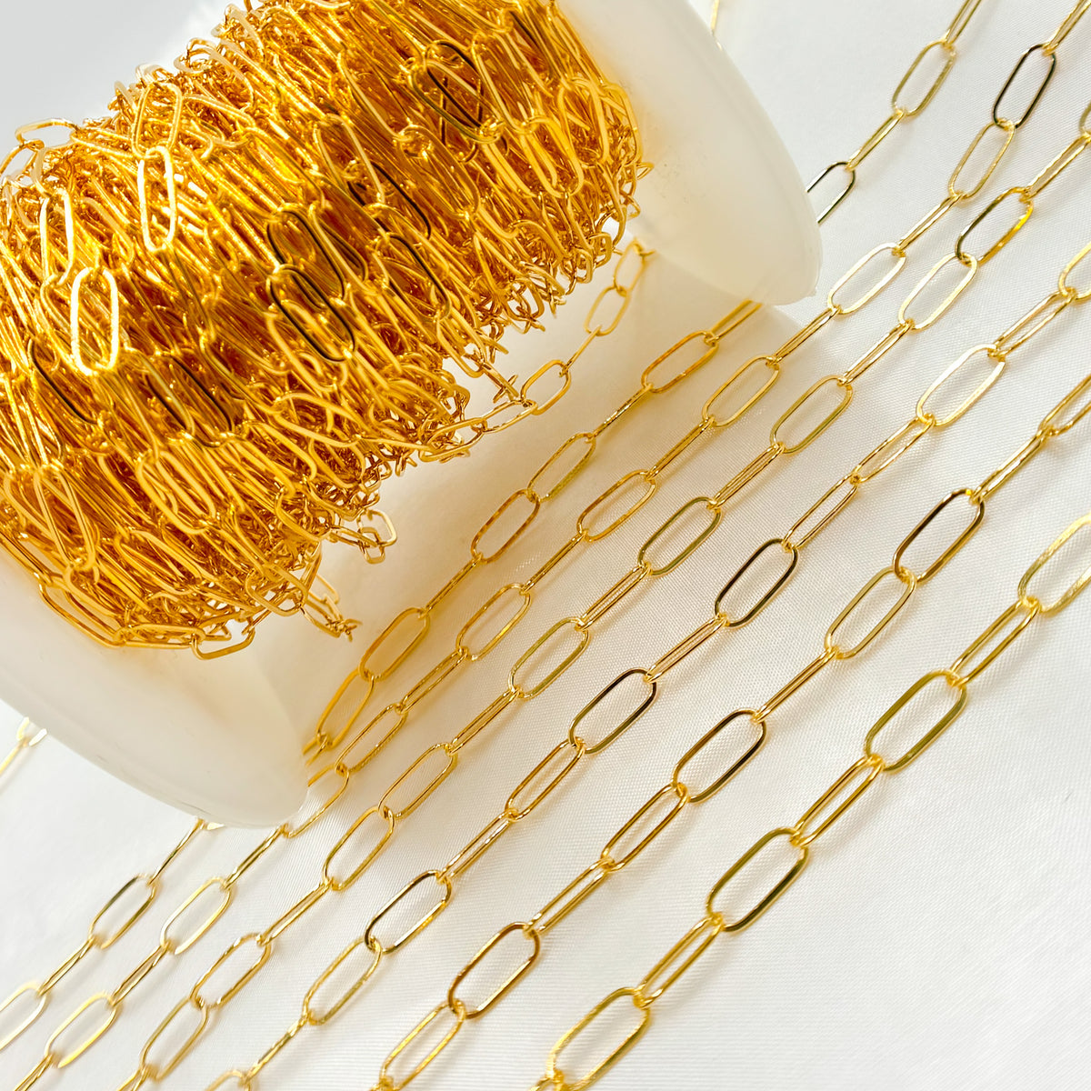 14K Gold Filled Flat Paperclip Link Chain