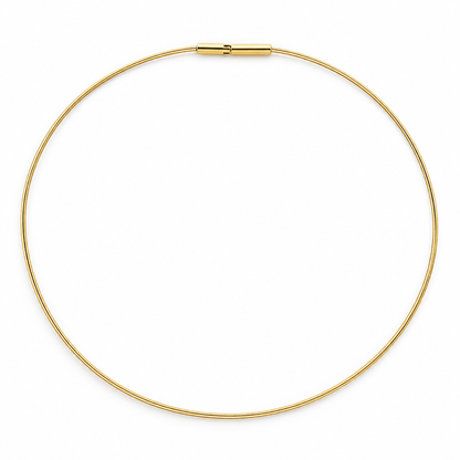 BOZ1. Sterling Silver Gold Plated Cord Choker Necklace