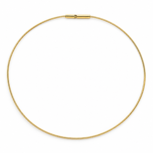 BOZ1. Sterling Silver Gold Plated Cord Choker Necklace
