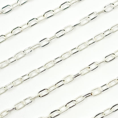 Shop Now 925 Sterling Silver Elongated Twisted and Plain Cable Link Chains