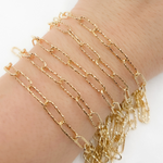 Load image into Gallery viewer, V8GP. Gold Plated 925 Sterling Silver Diamond Cut Paperclip Chain