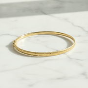 Bangle17. 14K Solid Gold Matte Textured Bangle