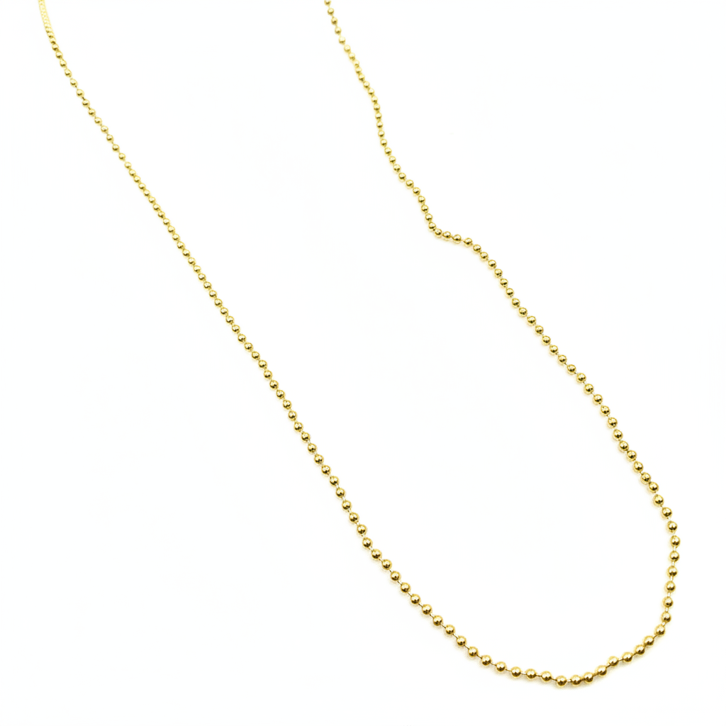 150CP. 14k Solid Yellow Gold Bead Chain