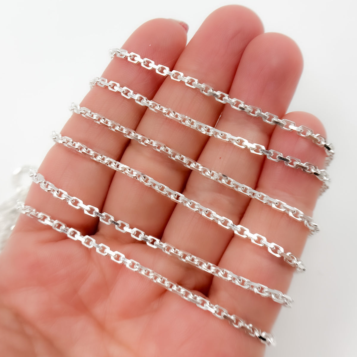 Sterling Silver Diamond Cut Cable Chain