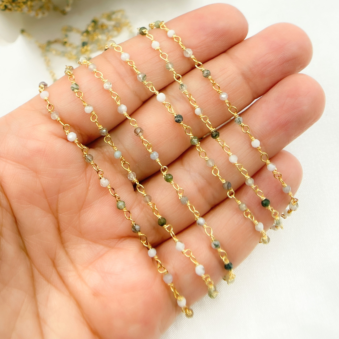 Green Agate Wire Wrap Chain