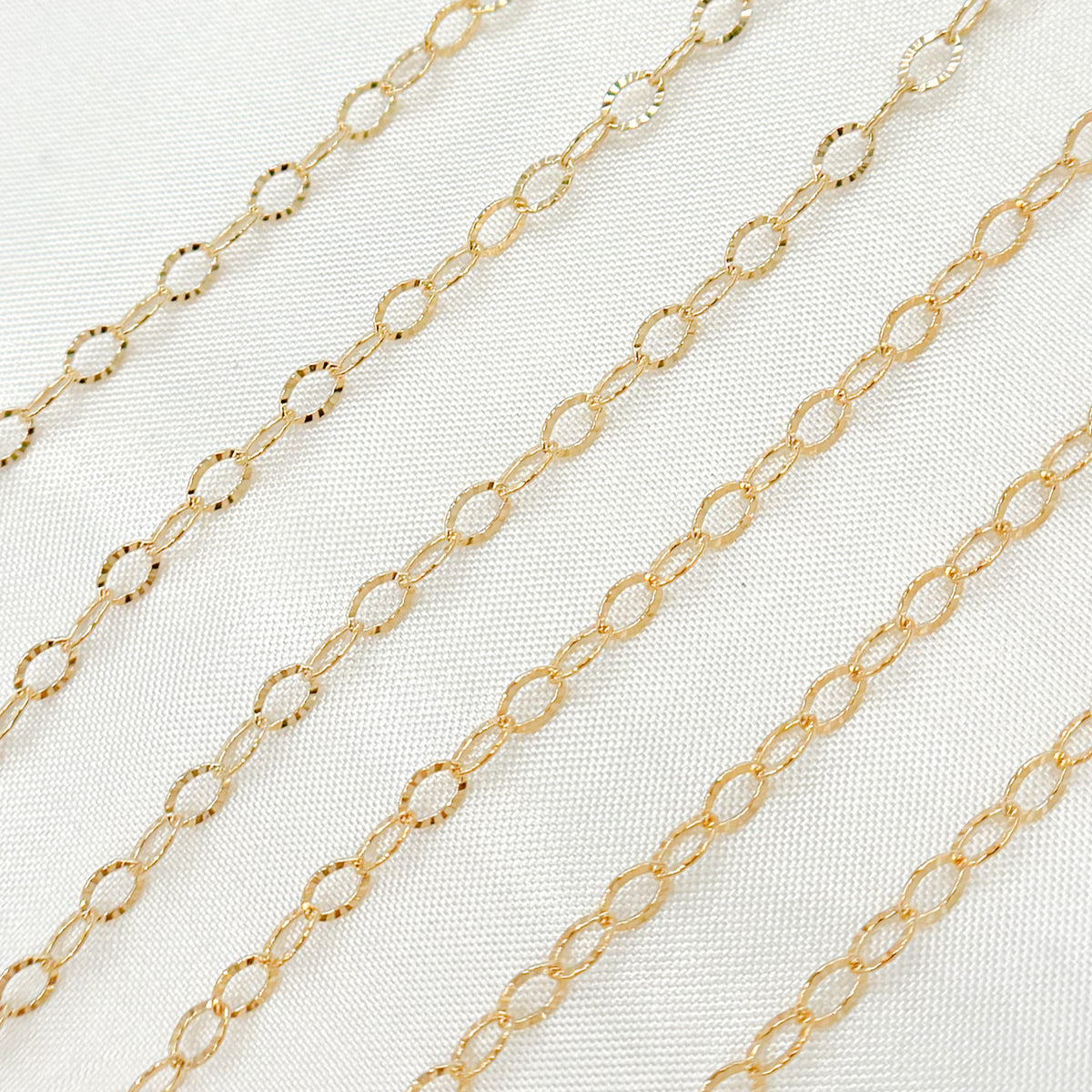14K Gold Filled Hammered Oval Chain Link