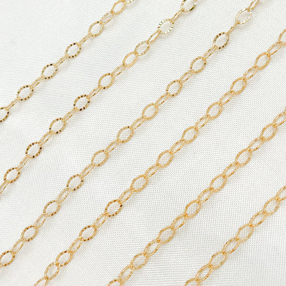 14K Gold Filled Hammered Oval Chain Link