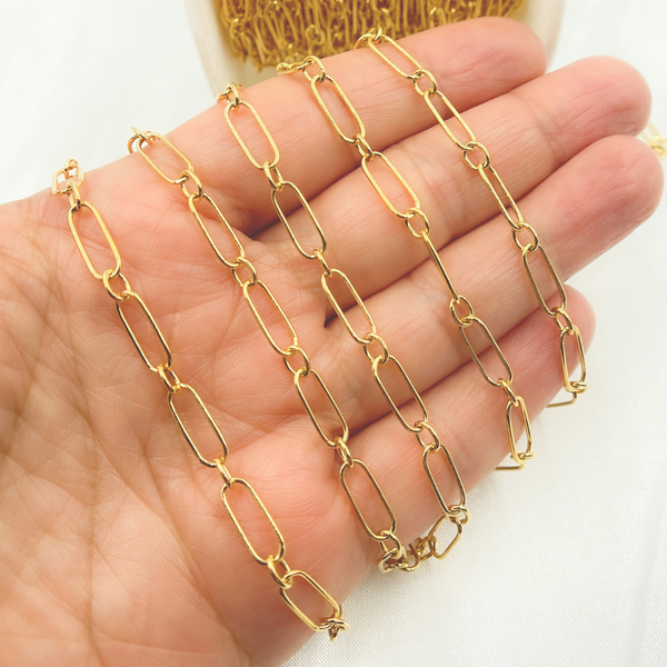 14K Yellow Gold Filled Smooth Oval Link & Round Links Chain