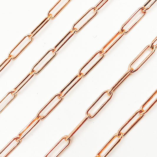 Rose Gold Plated Paperclip Chain
