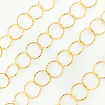 Load image into Gallery viewer, Gold Plated 925 Sterling Silver Hammered Round Link Chain. Y96GP
