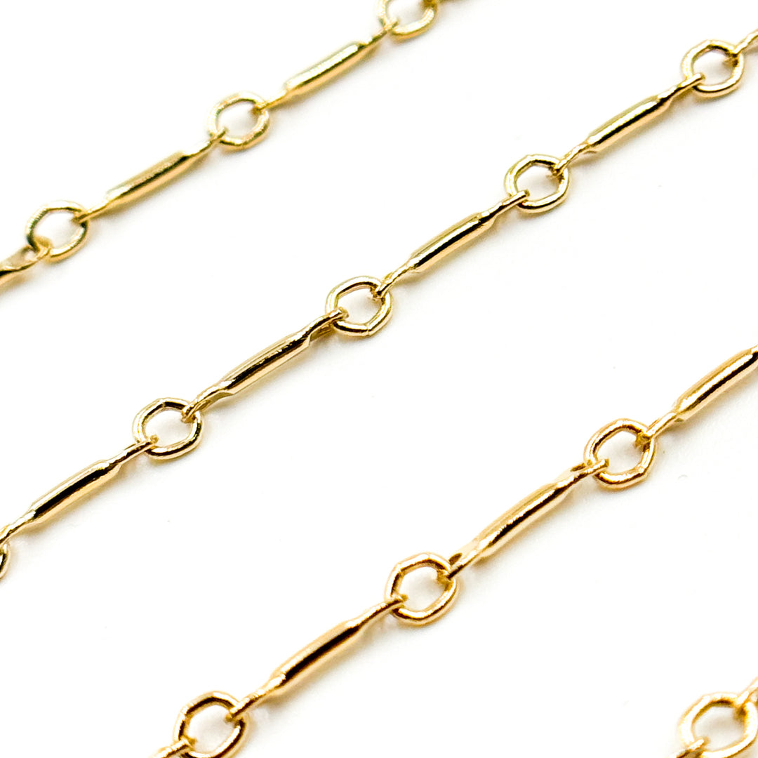 14K Solid Yellow Gold Bar Chains