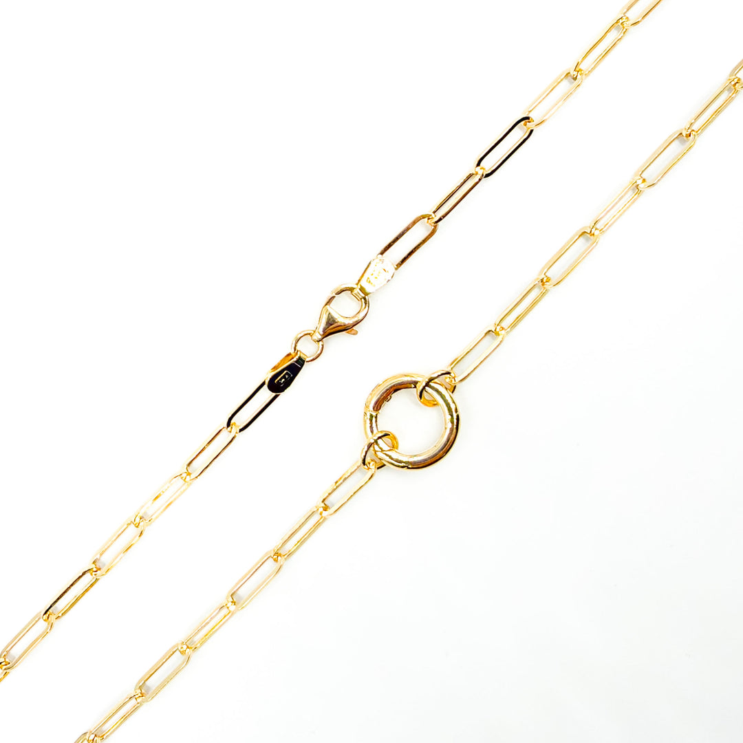 070KR0124169. 14K Yellow Gold Flat Paperclip Necklace