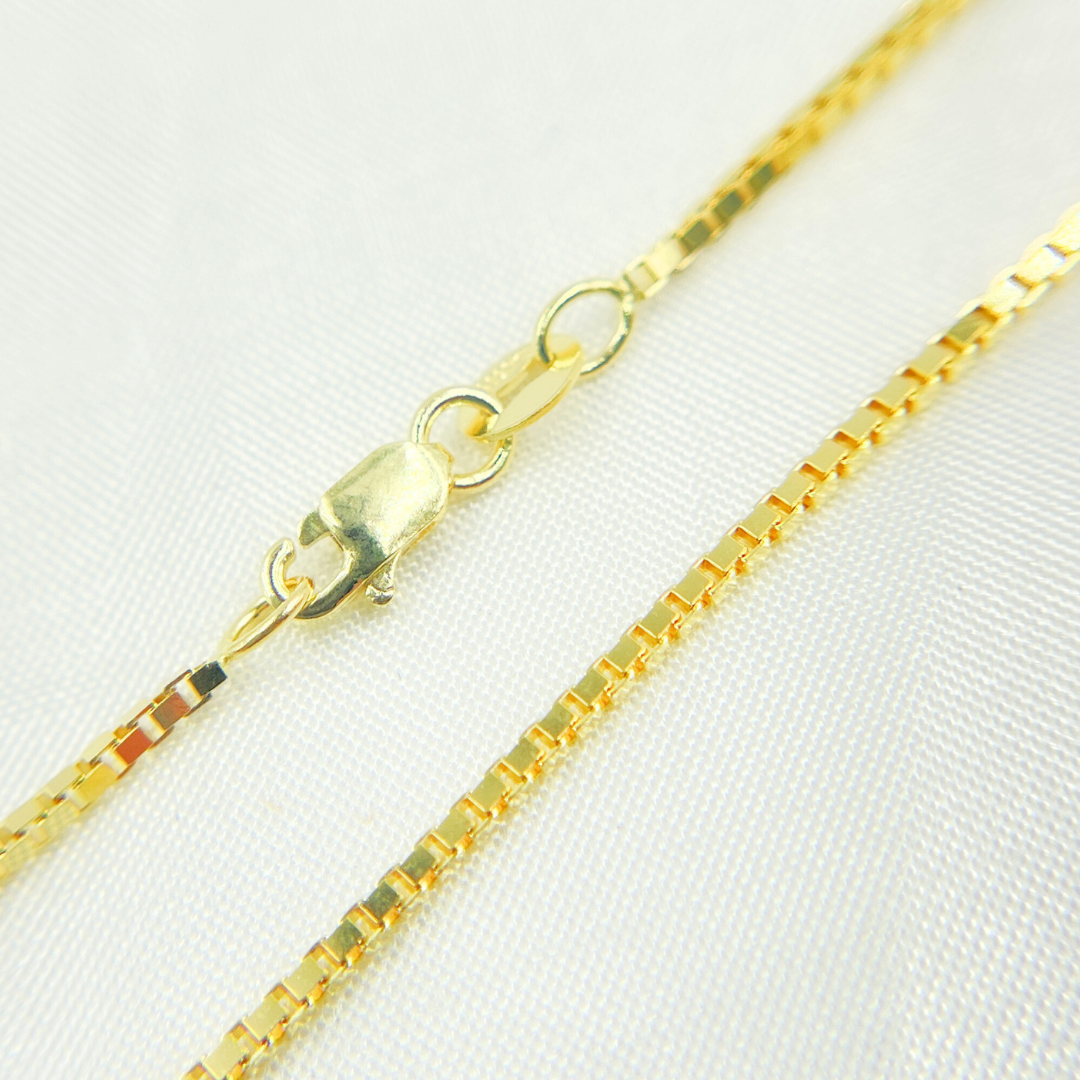 073VED. 14K Solid Gold Box Link Chain