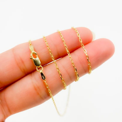 040FFCLT518K. 18K Solid Yellow Gold Cable Link Chain