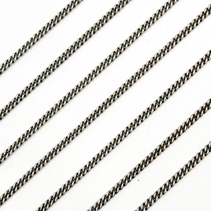 Oxidized Sterling Silver Curb Chain