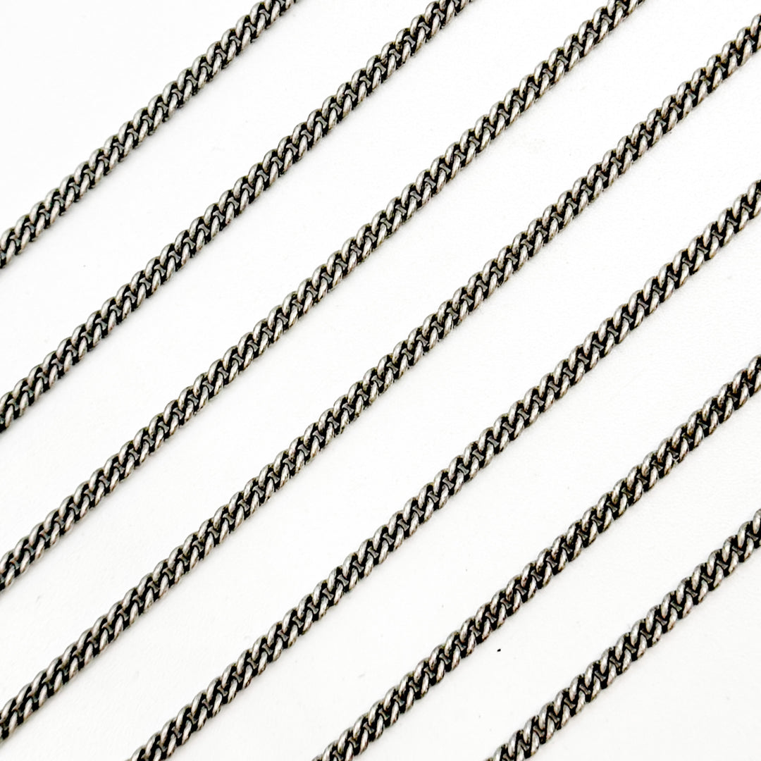 X17OX. Oxidized Sterling Silver Curb Chain