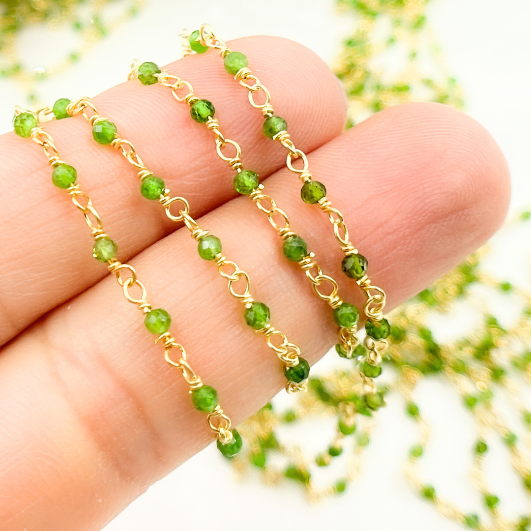 Chrome Diopside Wire Wrap Chain