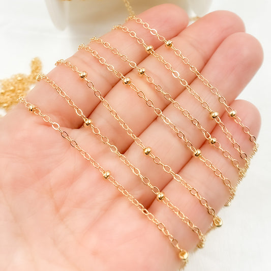 14K Gold Filled Ball Satellite Chain
