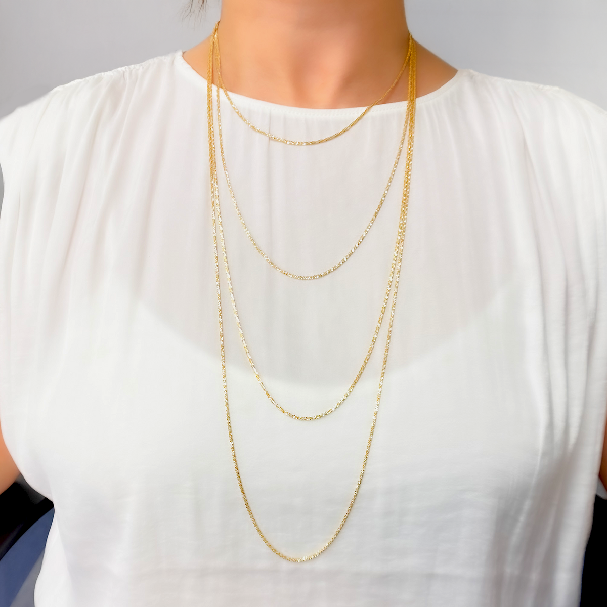 Sterling Silver Gold Plated Popcorn Necklace