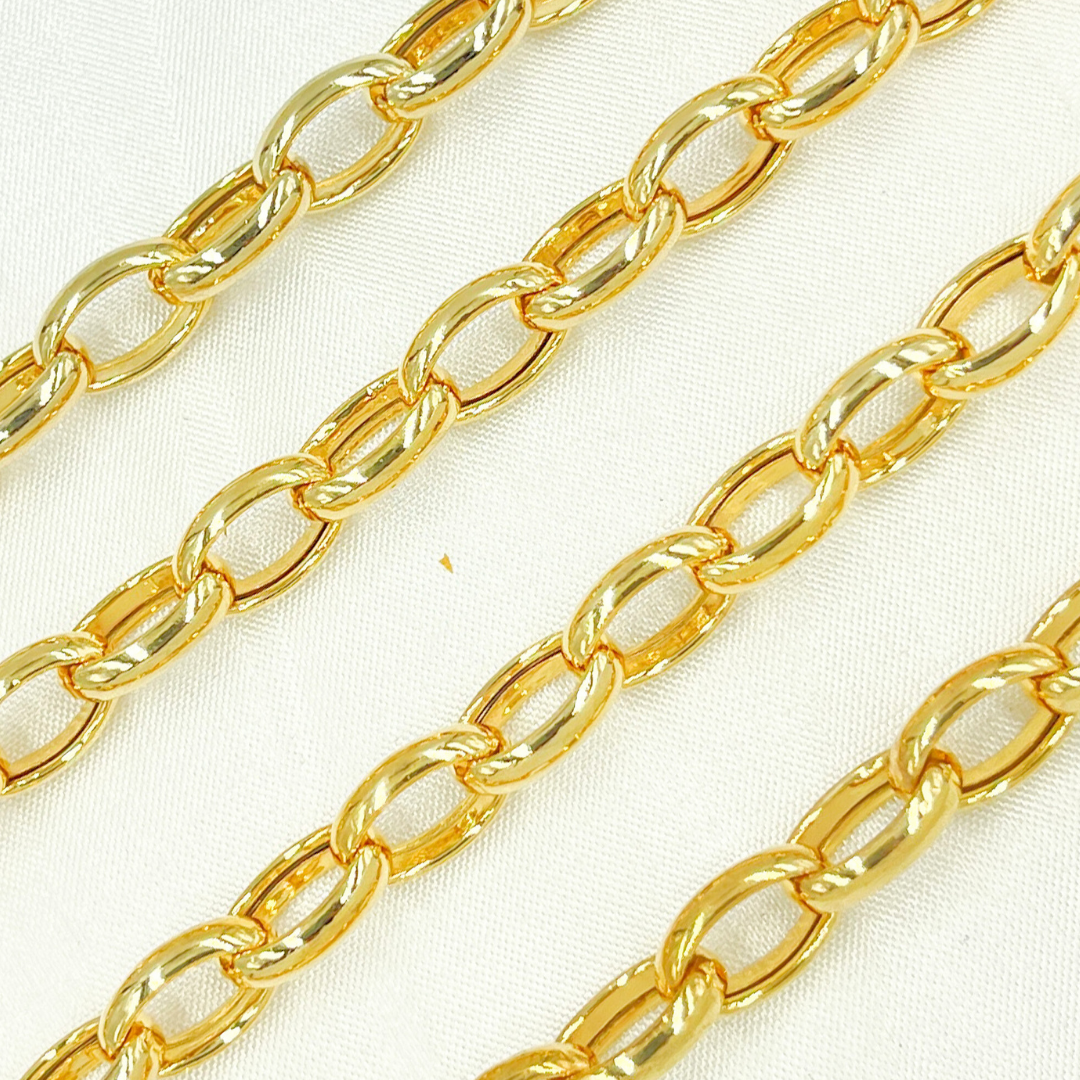 Gold Plated 925 Sterling Silver Smooth Oval Link Chain