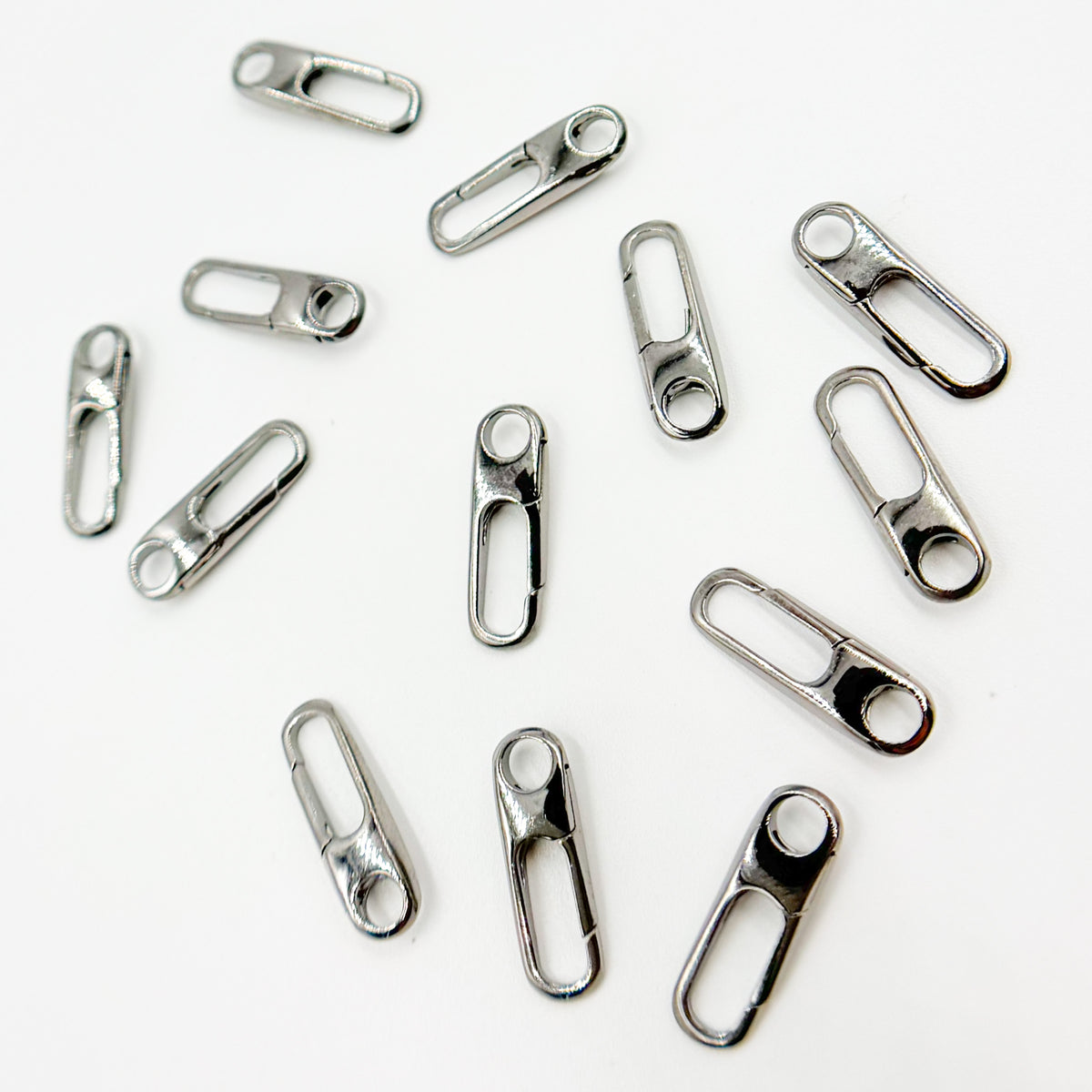 1356BRS. 15MM Black Rhodium Shiny Sterling Silver Oval Clasp