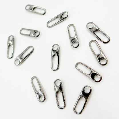 1356BRS. 15MM Black Rhodium Shiny Sterling Silver Oval Clasp