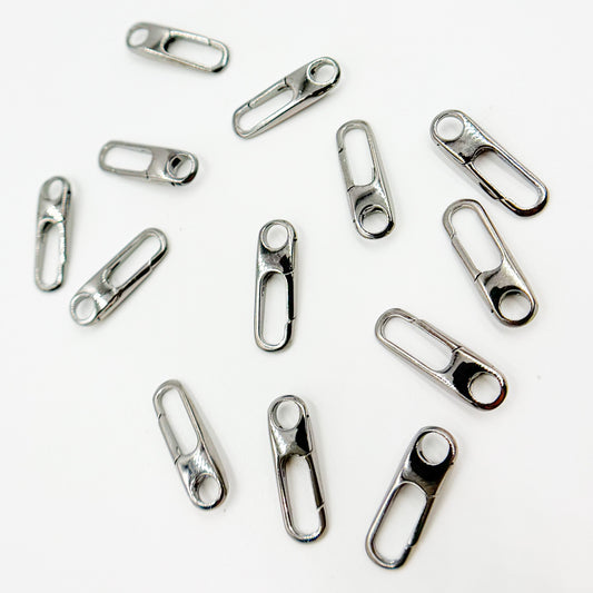 1356BRS. 15MM Black Rhodium Shiny Sterling Silver Oval Clasp
