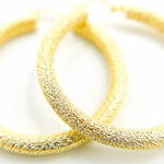 Load image into Gallery viewer, GER52. 14K Solid Gold Textured Hollow Hoop Earrings – Classic Round Hoops