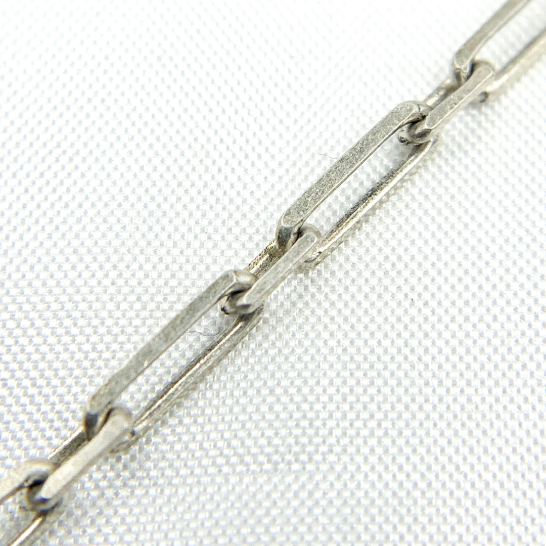 Oxidized Sterling Silver Diamond Cut Paperclip Chain