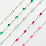 Load image into Gallery viewer, Sterling Silver Enamel Satellite Chains
