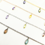 Load image into Gallery viewer, Multi Color Cubic Zirconia Marquise Shape Dangle Chain. CZ40
