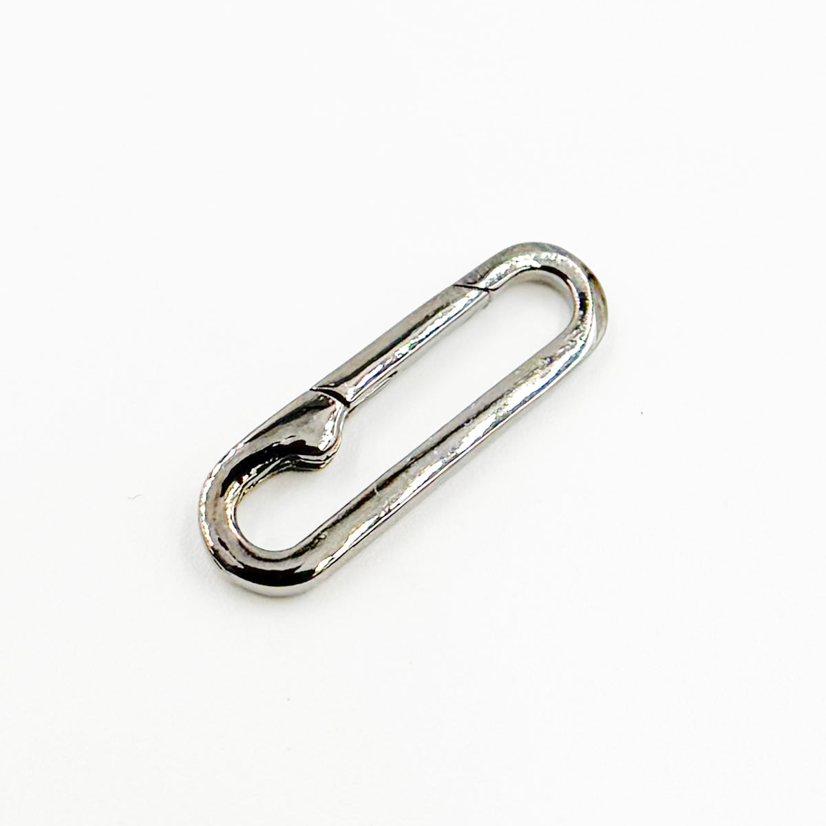 20MM Black Rhodium Shiny Sterling Silver Oval Clasp
