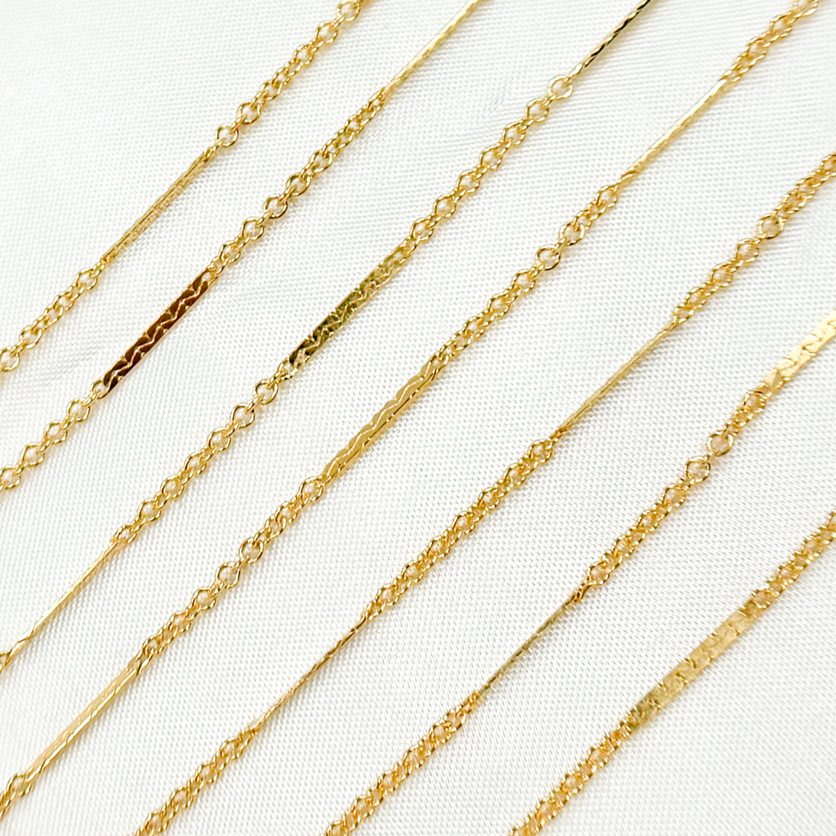 14K Gold-Filled Cable and Bars Chain