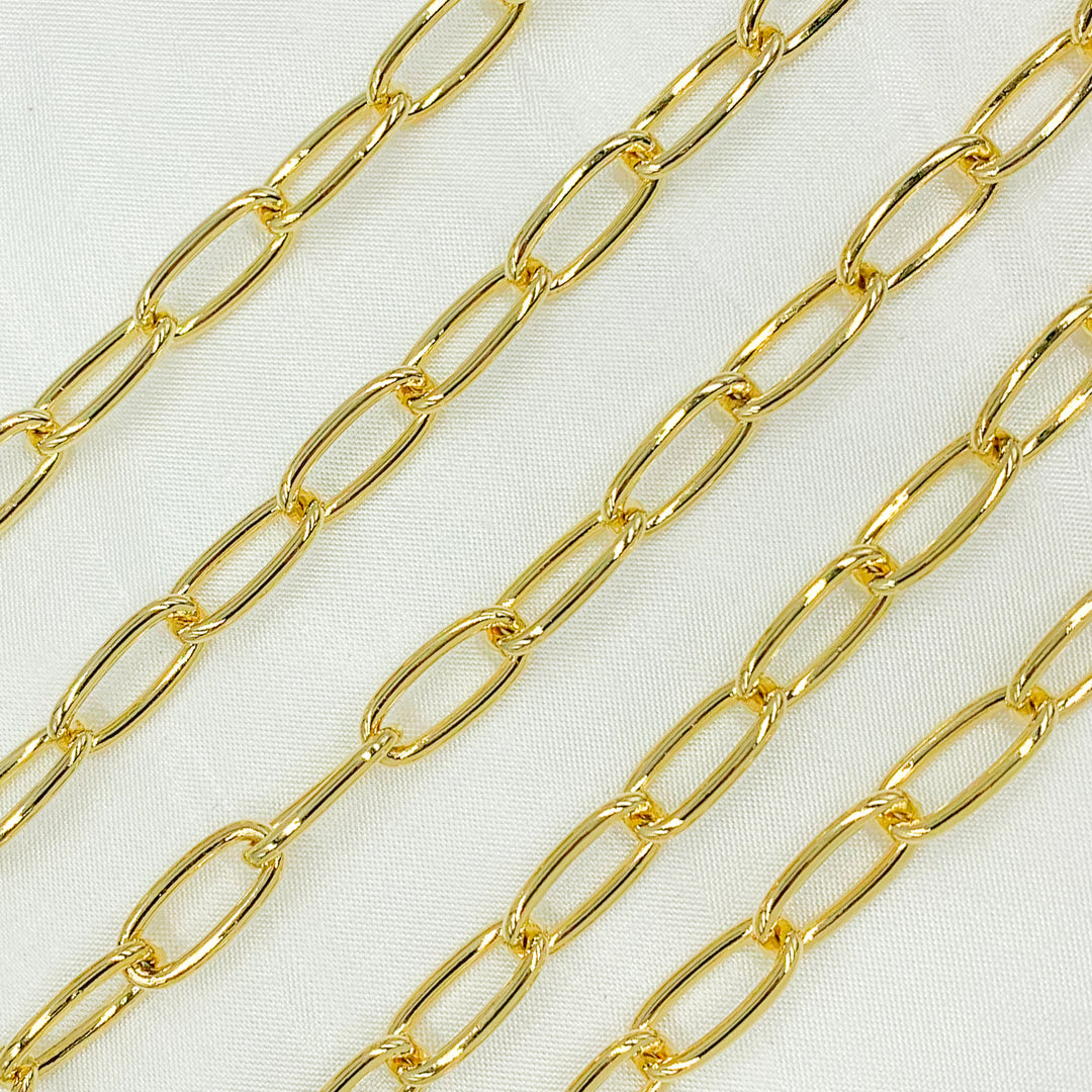 Gold Plated 925 Sterling Silver Oval Link Chain. V14GP