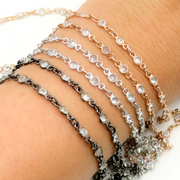 Cubic Zirconia Round Shape Connected Chain
