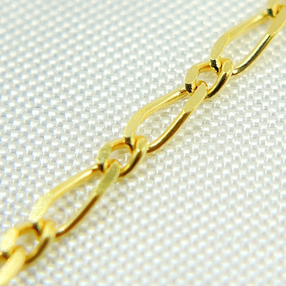 14k Solid Yellow Gold Short & Long Link Chain