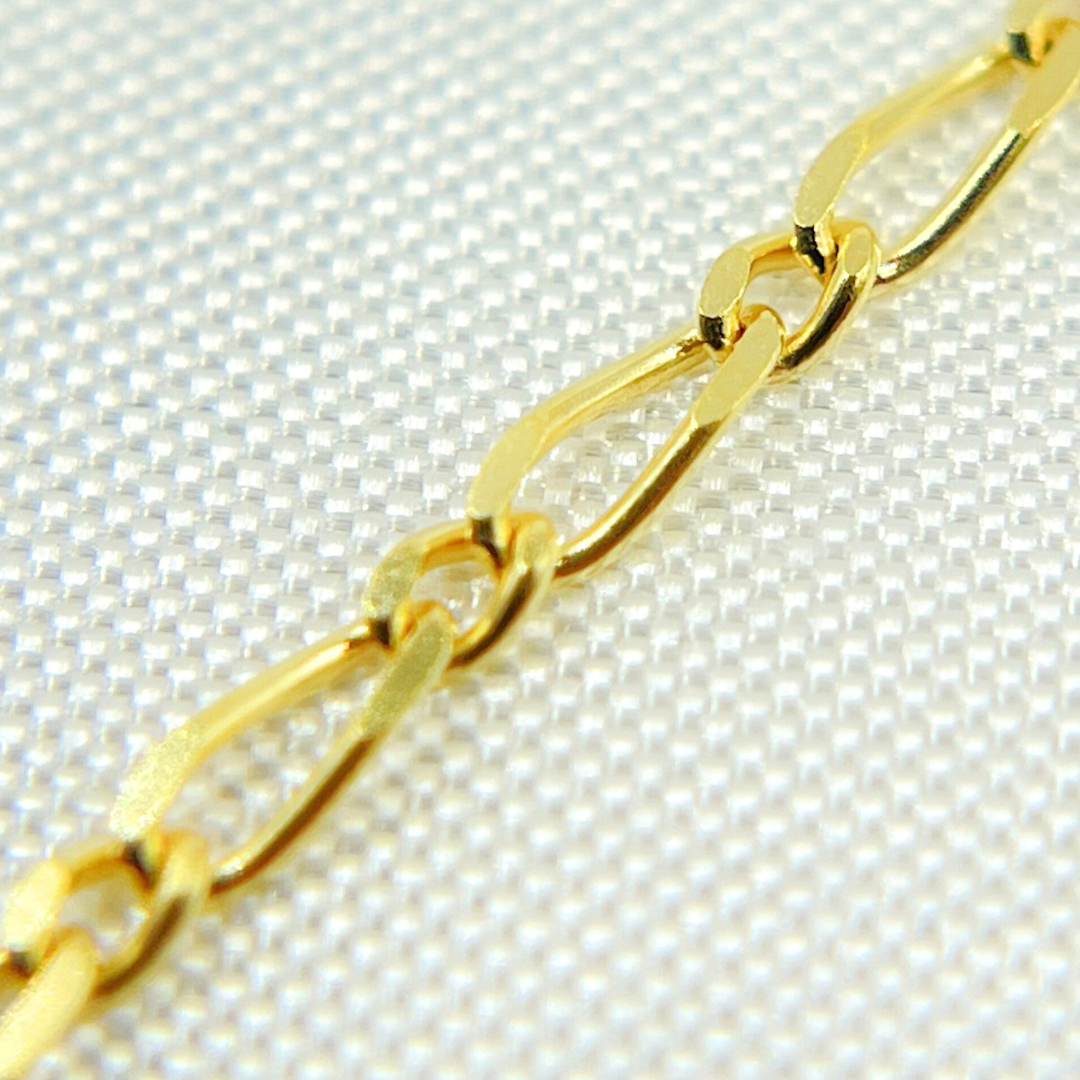 040GA1T2. 14k Solid Yellow Gold Short & Long Link Chain