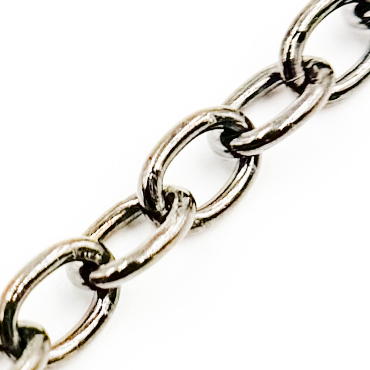 Black Rhodium Sterling Silver Black Rhodium Cable Chain