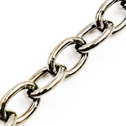 Black Rhodium Sterling Silver Black Rhodium Cable Chain