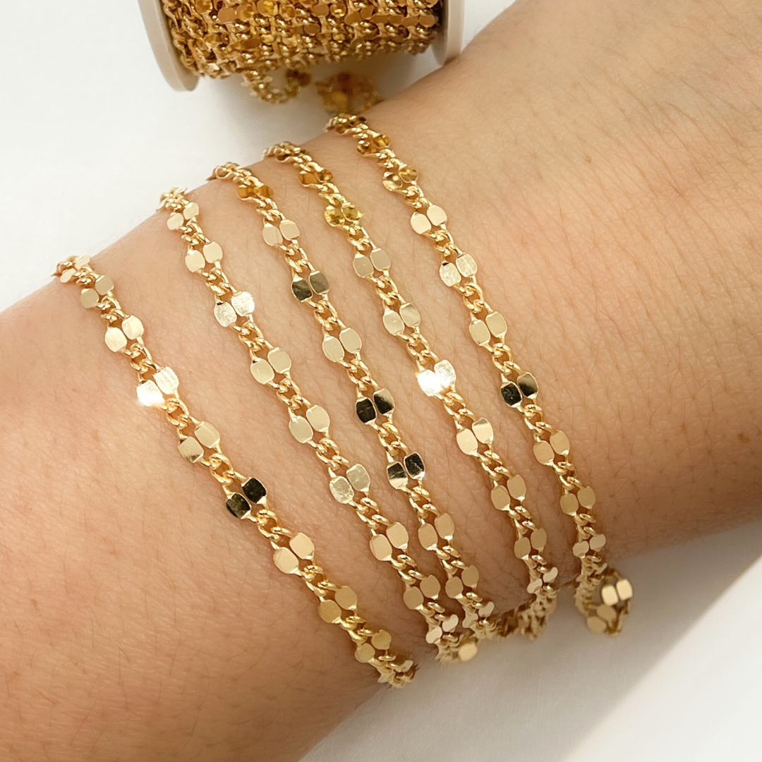 14k Yellow Gold Filled Flat Marina Link Chain