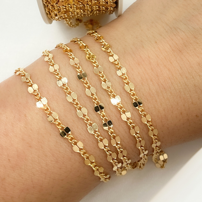 14k Yellow Gold Filled Flat Marina Link Chain