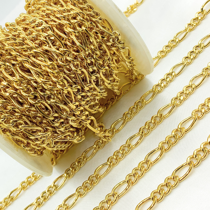 Y62GP. Gold Plated 925 Sterling Silver Figaro Chain