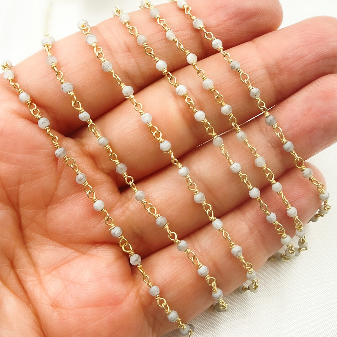 Mother of Pearl Wire Wrap Chain
