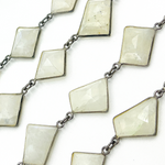 Load image into Gallery viewer, White Moonstone Fancy Shape Bezel Chain. WMS3
