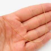 14K Solid Gold Diamond Cut Ball Chain
