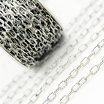 Load image into Gallery viewer, Oxidized 925 Steeling Silver Diamond Cut Cable Link Chain
