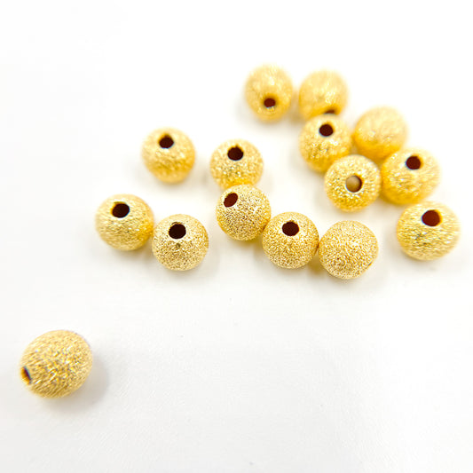 5MM Gold Plated Sterling Silver Laser Cut Beads