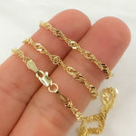 Load image into Gallery viewer, 040G2SLMSIT2N. 14K Solid Yellow Gold Wheat Necklace
