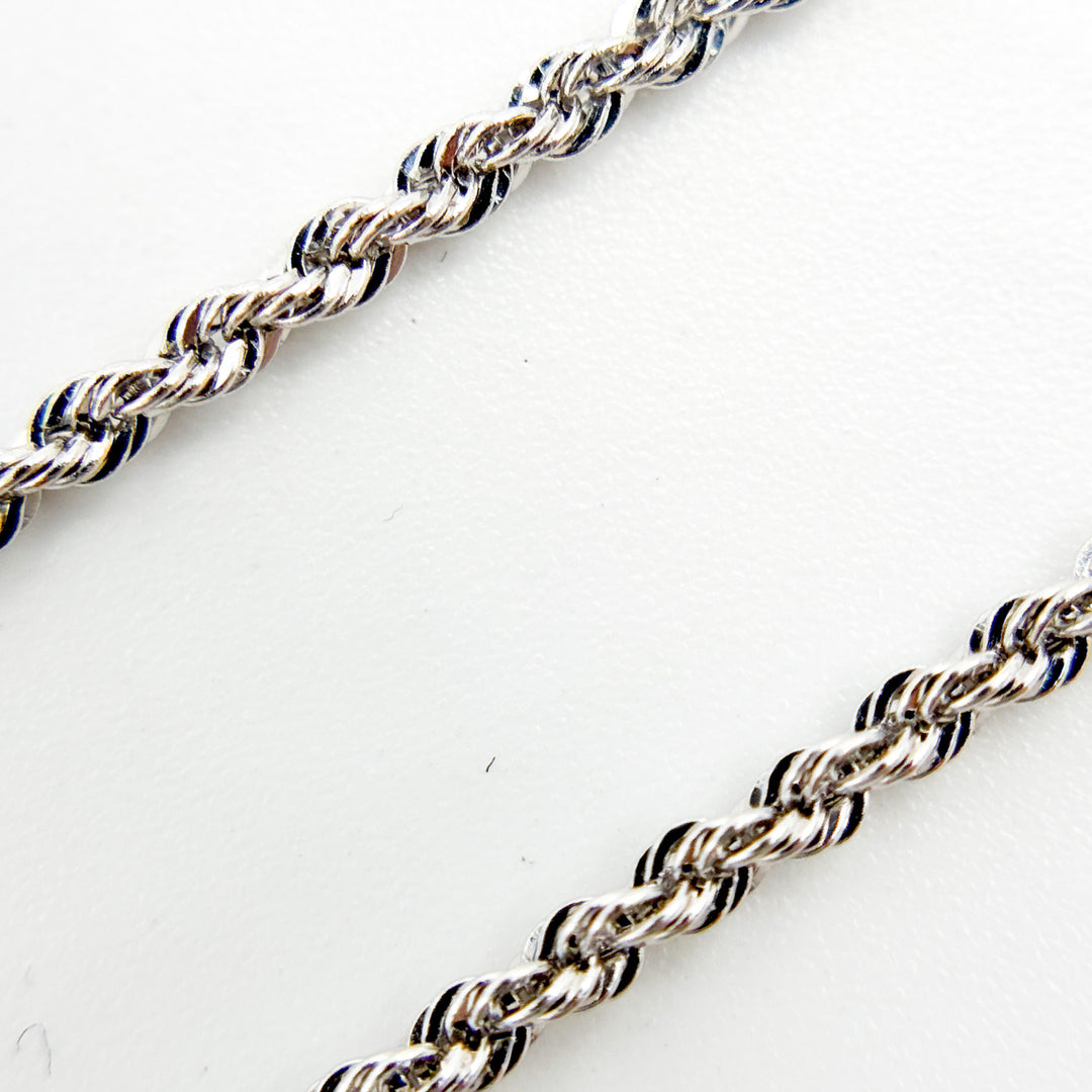 025CRDLGWG18K. 18K Solid White Gold Rope Chain